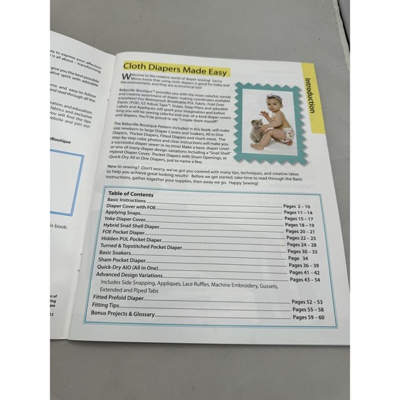 Babyville Boutique Book 35076 DIY Cloth Diapers Made Easy Uncut Sewing Pattern - Picture 4 of 7